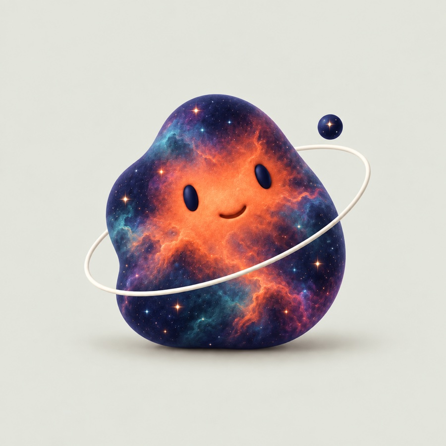 Hubble, a smiling cosmic companion